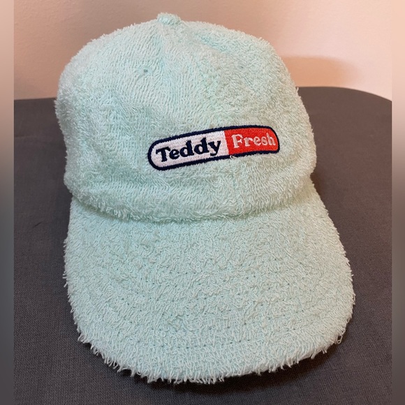 Teddy Fresh Aqua Terry Cloth Hat Cap, 100% Cotton, Light Blue Textured Soft - Picture 2 of 8